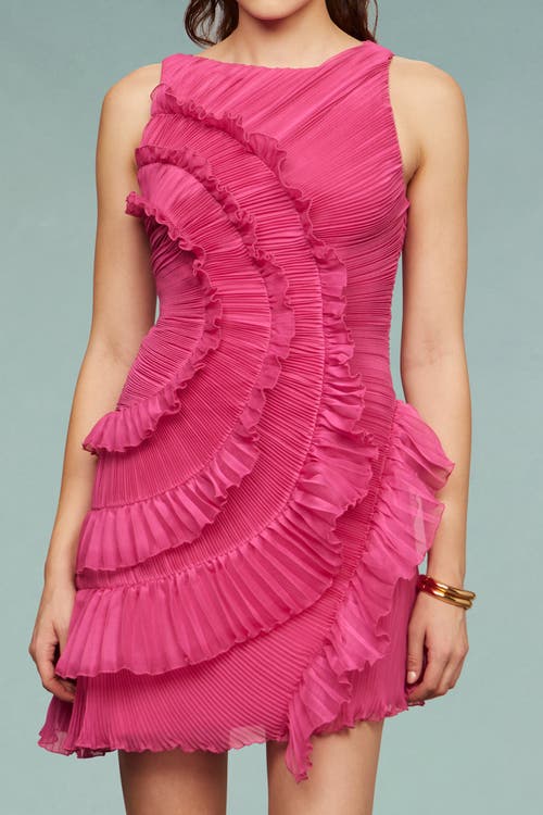 Amur Emilia Cascade Mini Dress In Bloomlily In Pink