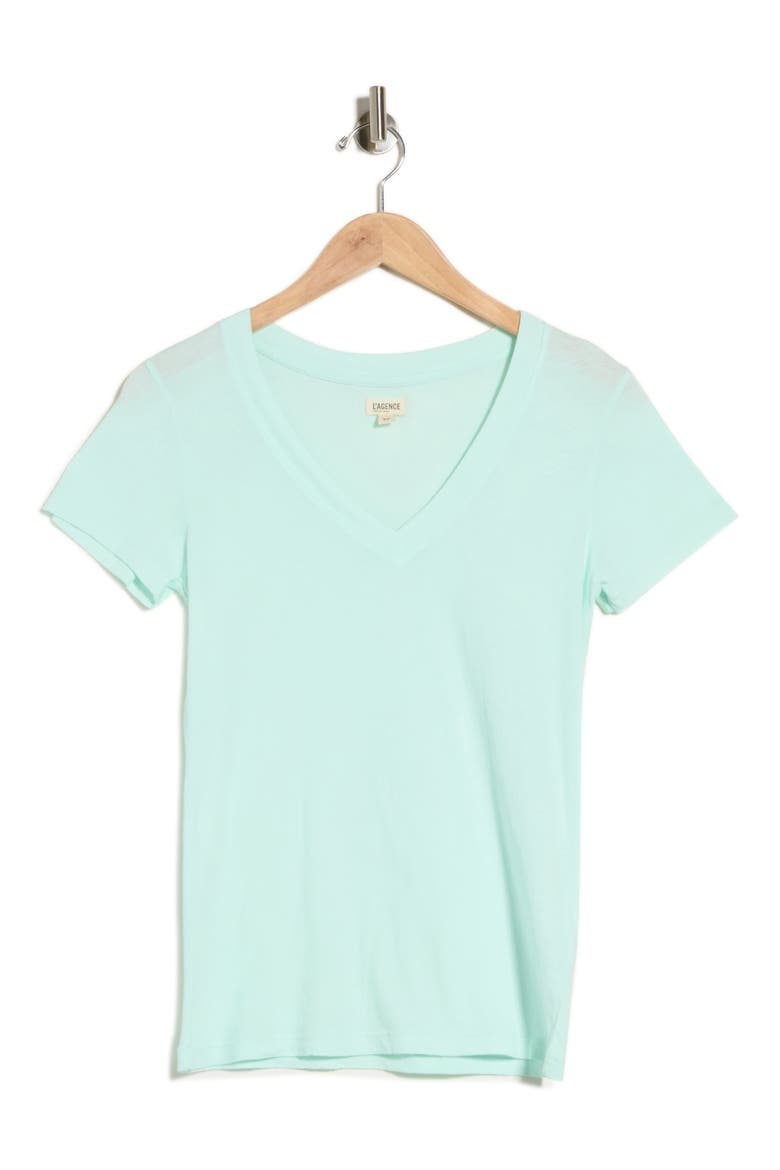 Becca V-Neck T-Shirt, Alternate, color, PALE JADE
