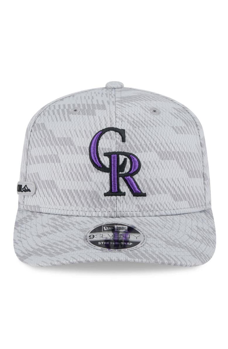 New Era Men's New Era Gray Colorado Rockies 2025 MLB Clubhouse 9SEVENTY Stretch-Snap Hat, Alternate, color, Gray