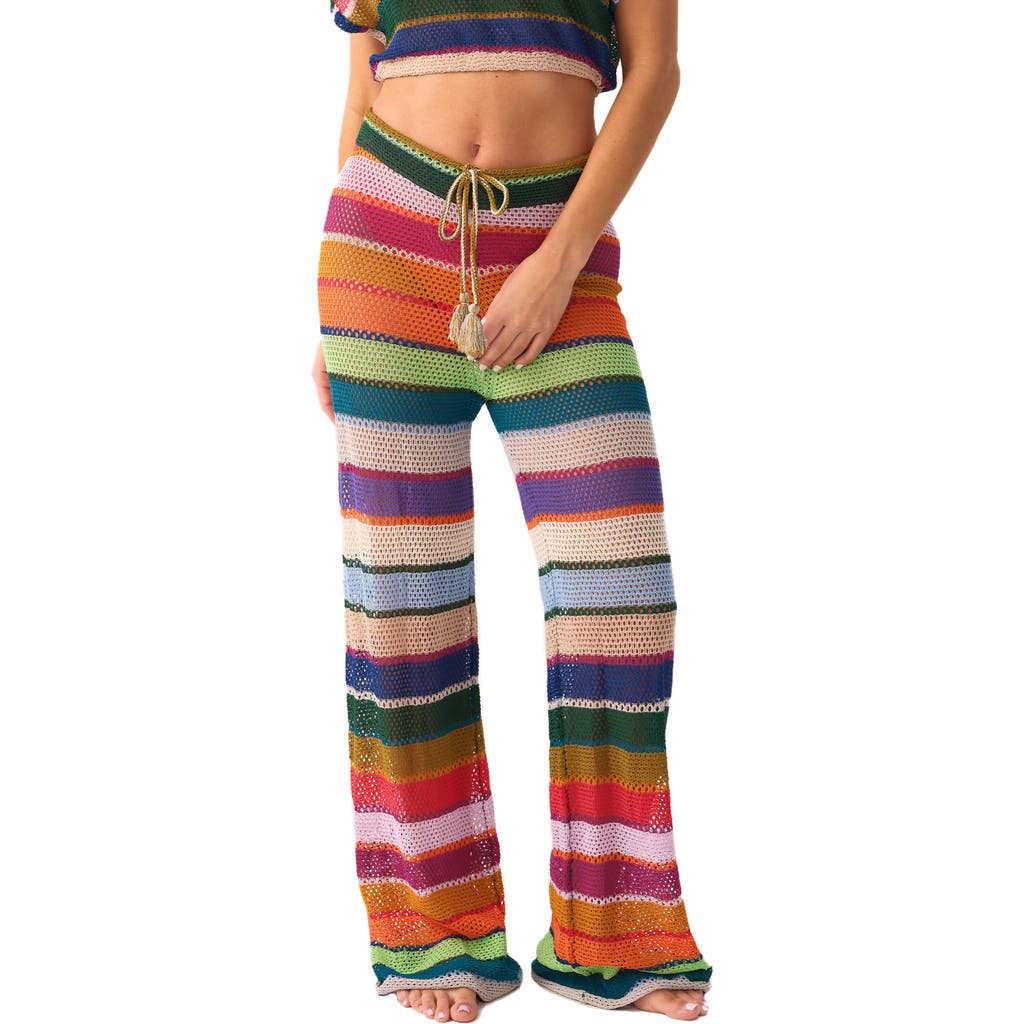 Pq Swim Bree Boho Stripe Sheer Cover-up Pants In Multi