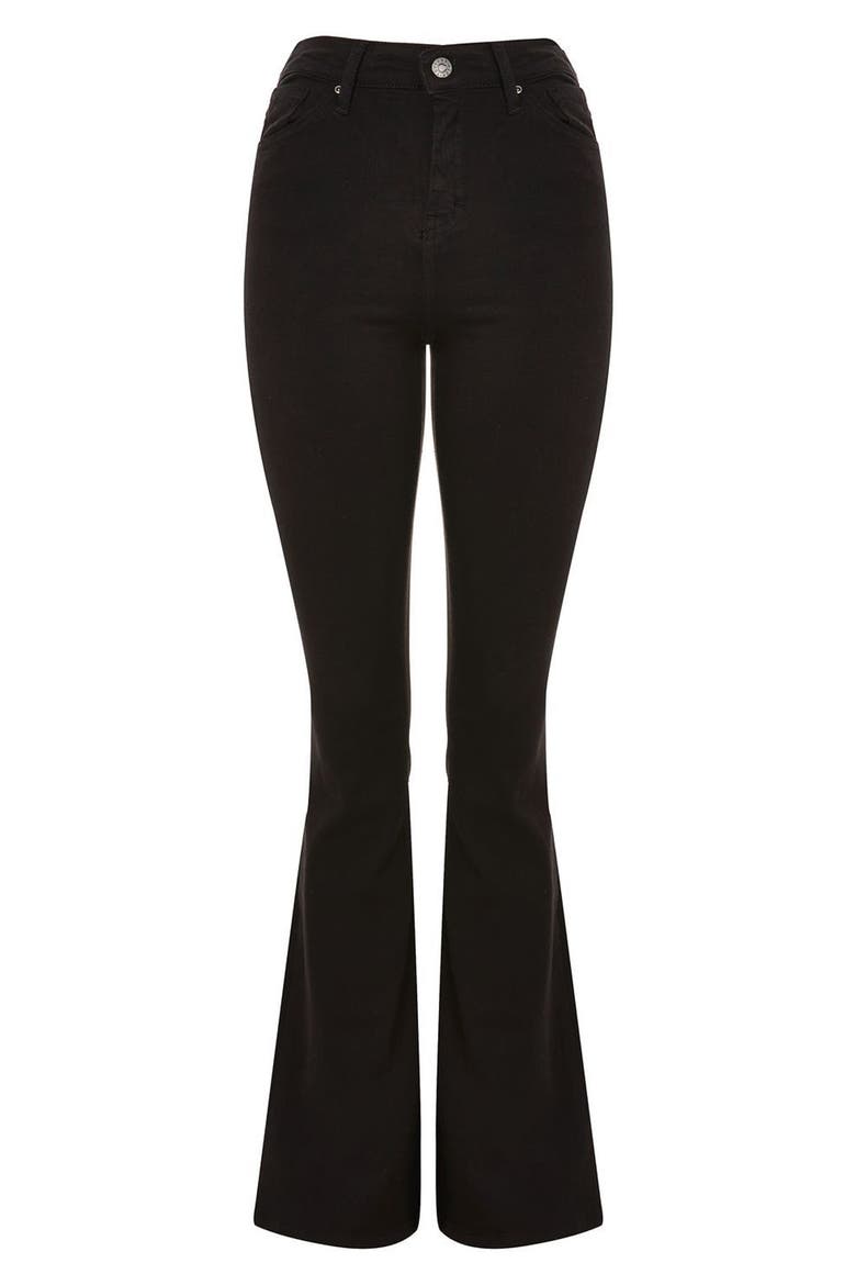Jamie High Waist Flare Jeans, Alternate, color, BLACK
