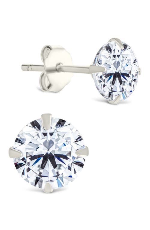 Sterling Forever Round Cut Cubic Zirconia Stud Earrings In Silver