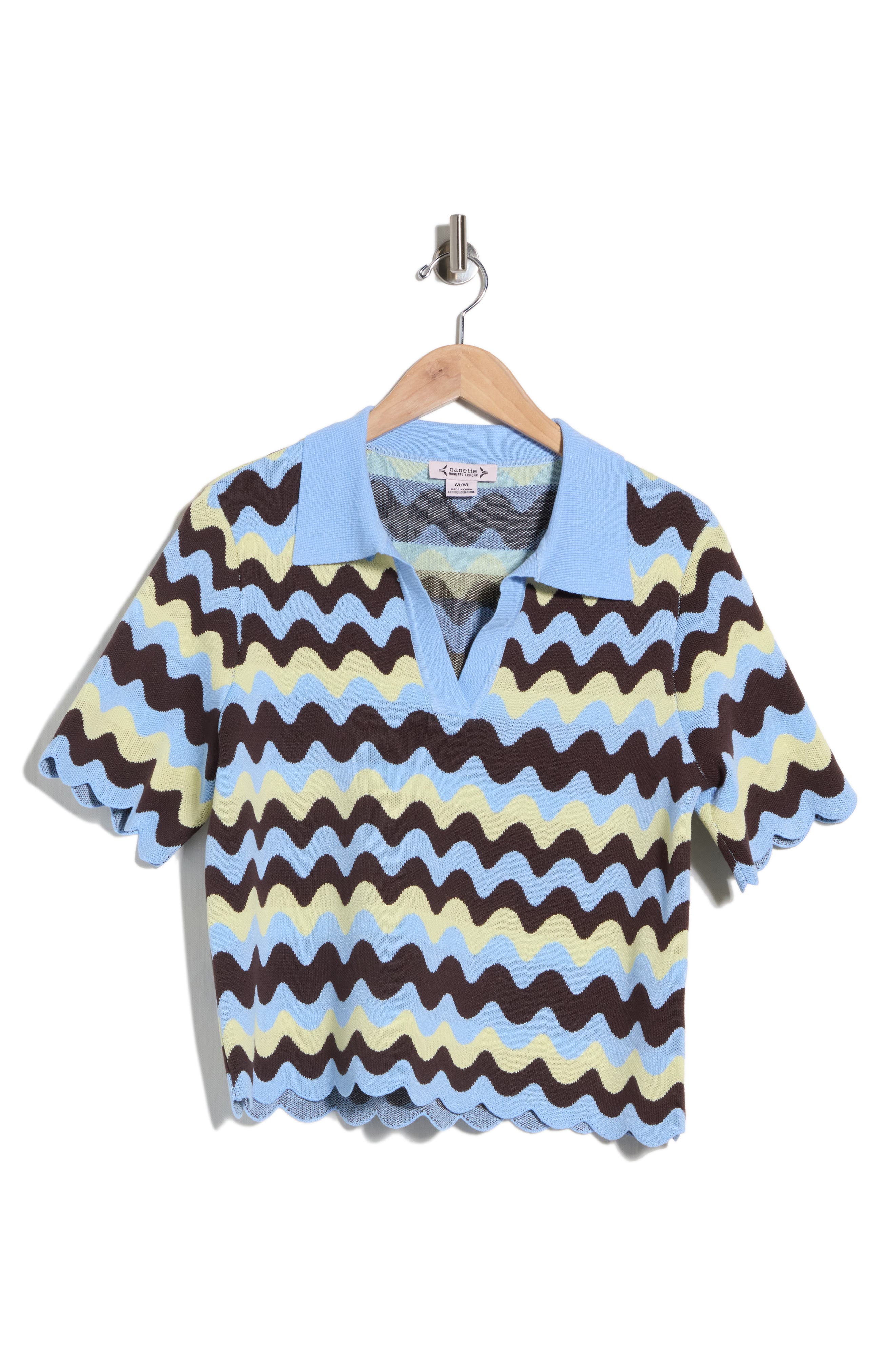 Wiggle Stripe Polo Sweater