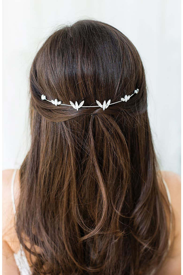 Meara Austrian Crystal & Opal Halo Comb, Alternate, color, SILVER