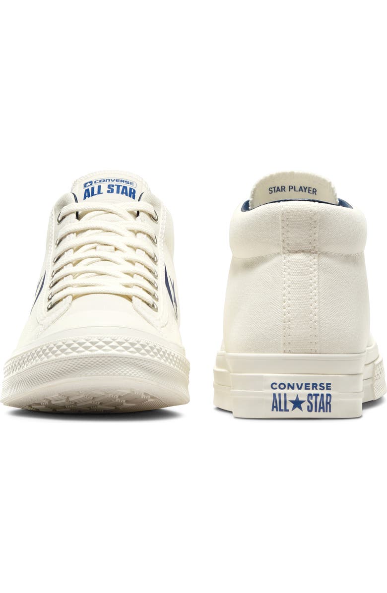 Converse Star Player 76 Mid Sneaker, Alternate, color, Egret/ Navy/ Blue