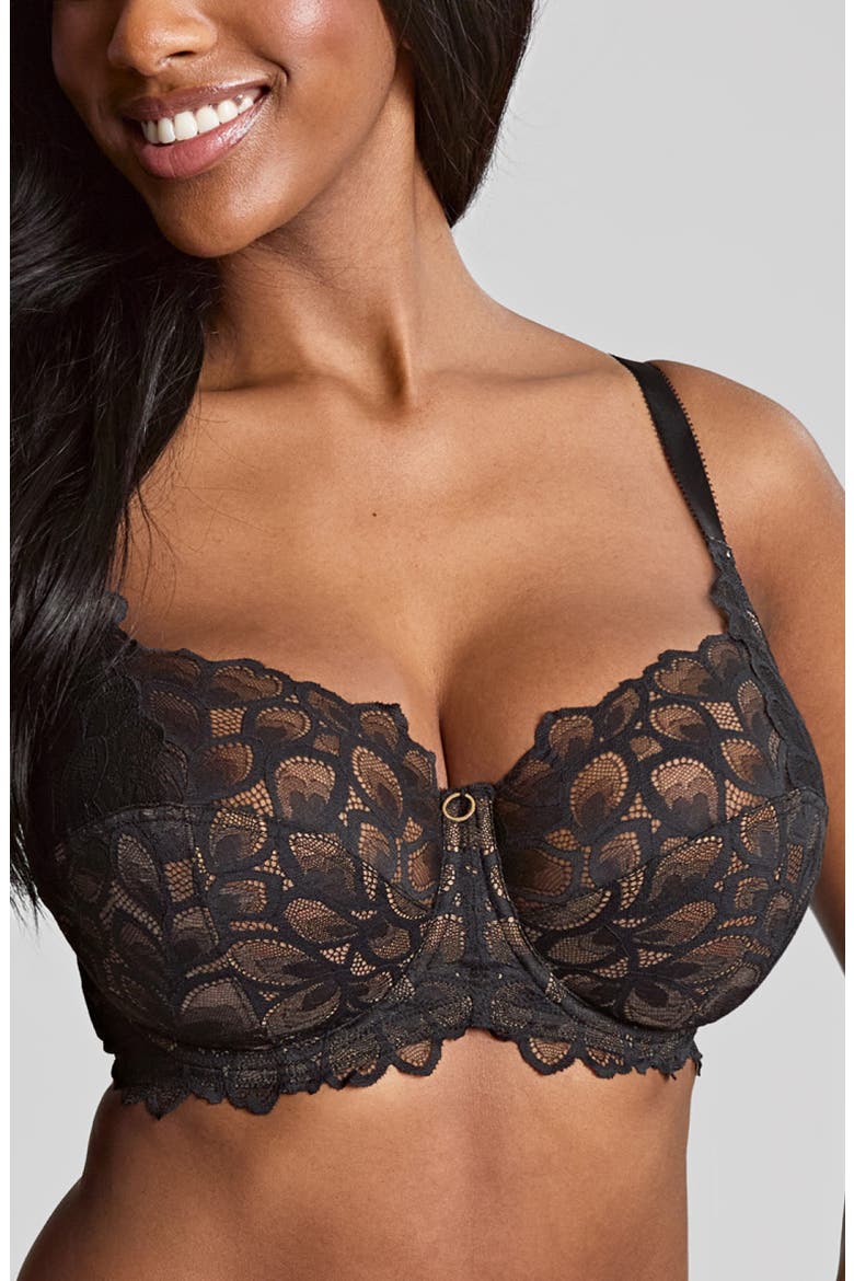 Allure Underwire Stretch Lace Full Coverage Bra, Main, color, BLACK/LATTE