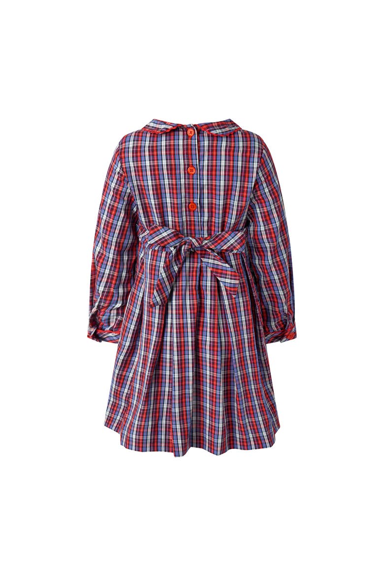 Check Pleated Dress, Alternate, color, Red