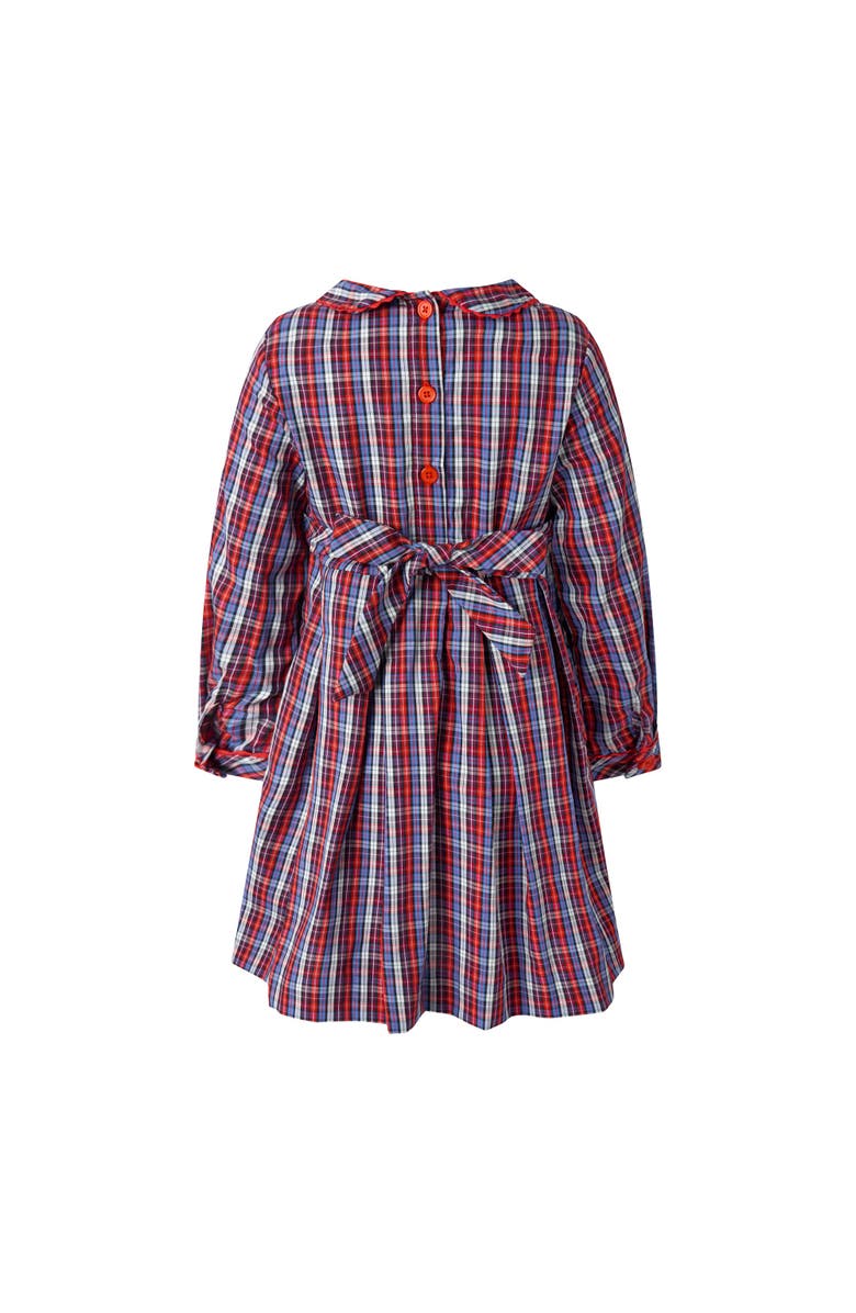 Rachel Riley Check Pleated Dress, Alternate, color, Red