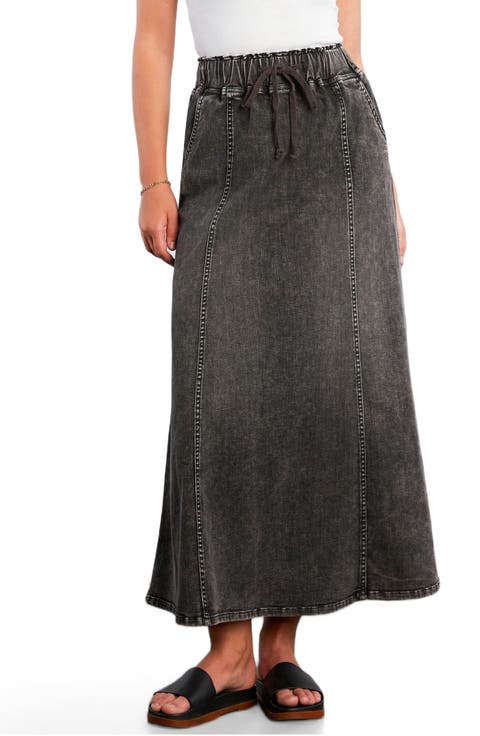 Tie Waist Denim Skirt