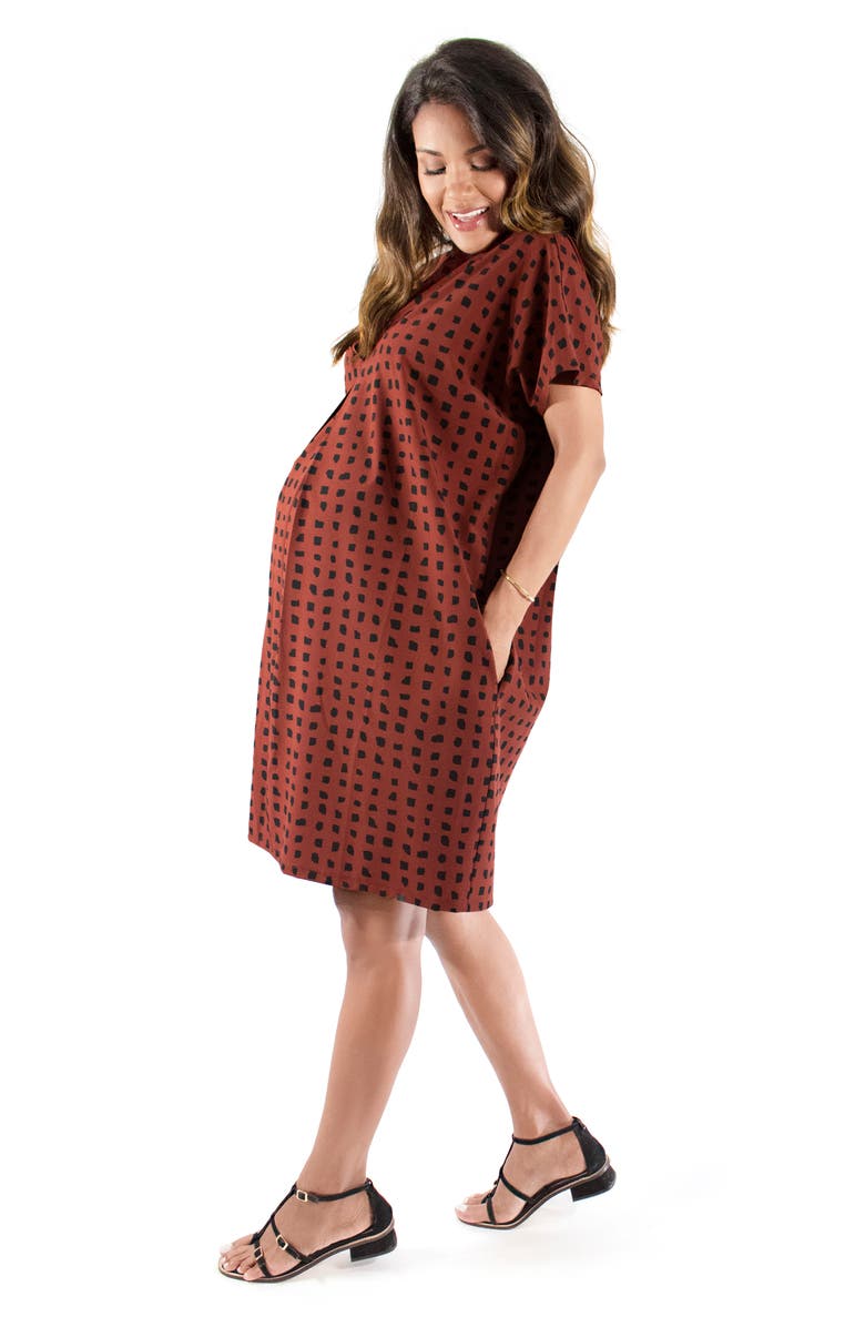 Ingrid & Isabel<sup>®</sup> Everywhere Abstract Print Maternity Tunic Dress, Alternate, color,