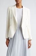 Eleventy Double Breasted Crosshatch Cotton Blend Blazer
