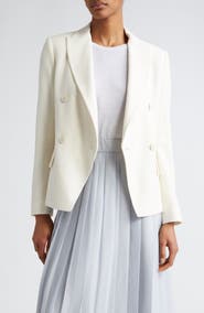 Eleventy Double Breasted Crosshatch Cotton Blend Blazer