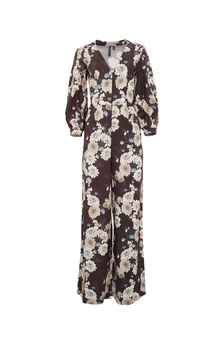 Lords of Harlech Jill Stretch Tencel Jumpsuit, Main, color, Serious Floral Black