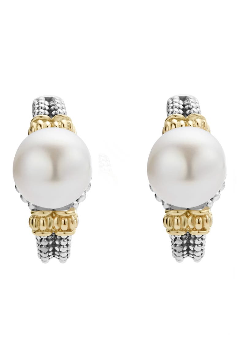 Luna Pearl Drop Earrings, Alternate, color, SILVER/ PEARL