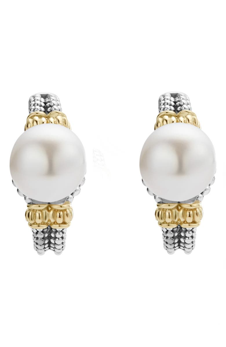 LAGOS Luna Pearl Drop Earrings, Alternate, color, Silver/ Pearl