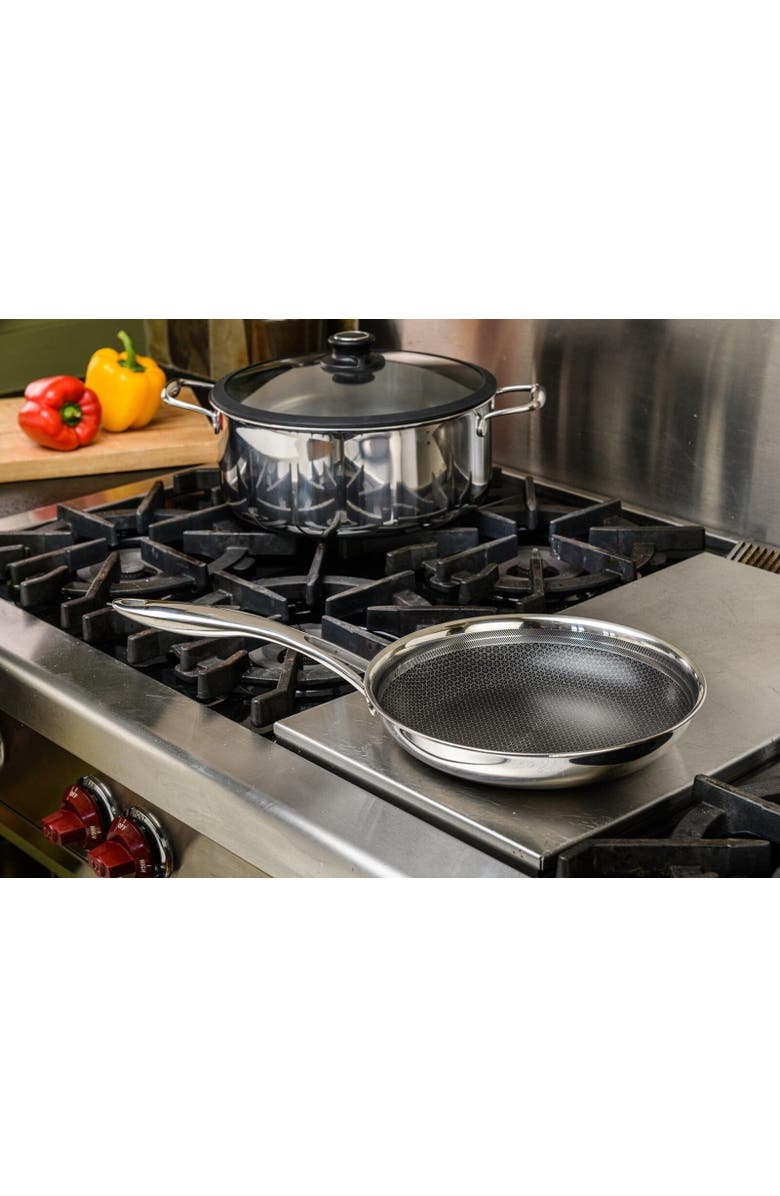 FRIELING Black Cube 12-1/2 Inch Stainless/Nonstick Hybrid Fry Pan, Alternate, color, Silver