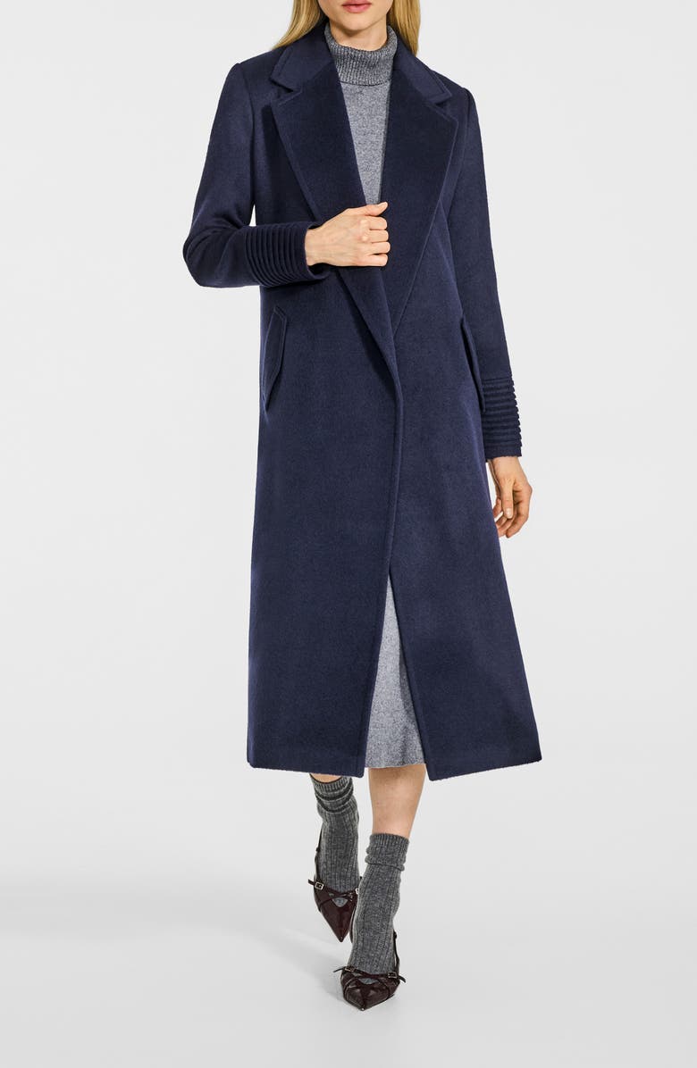 SENTALER Alpaca & Wool Wrap Coat, Main, color, Blue