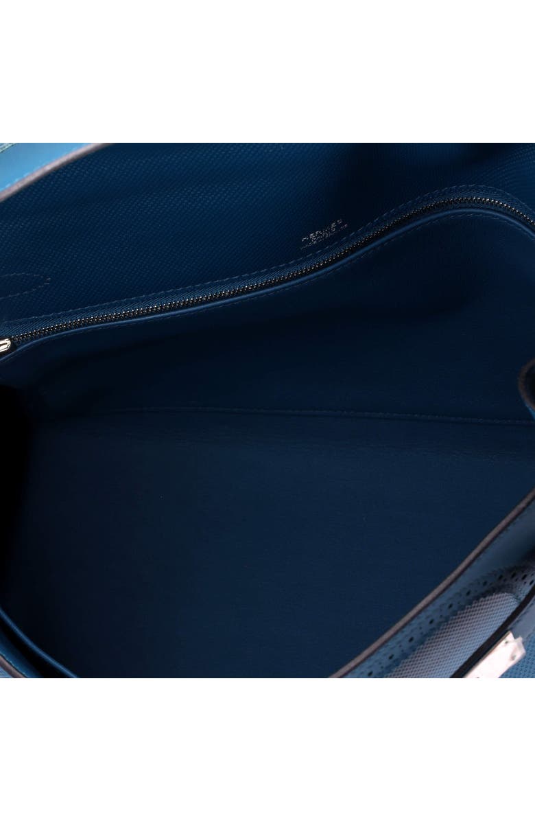 Pre-Owned Hermes Kelly Ghillies Handbag Blue Grain d'H and Swift with Palladium Hardware 32, Alternate, color, Colvert