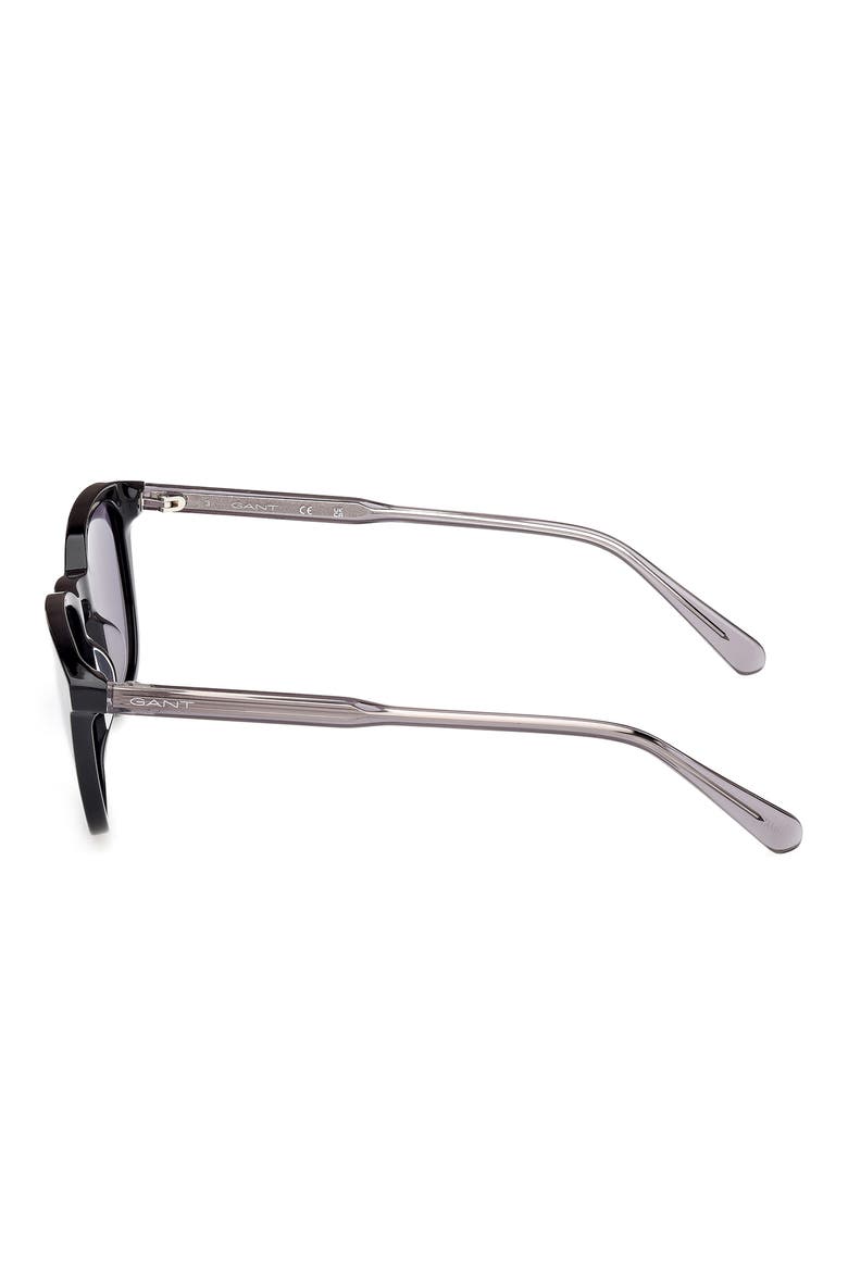 Keyhole Sunglasses, Alternate, color, SHINY BLACK / SMOKE