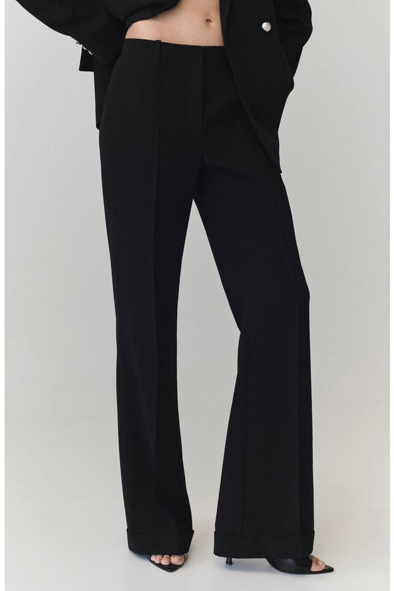 Seamed Flare Pants, Main, color, BLACK