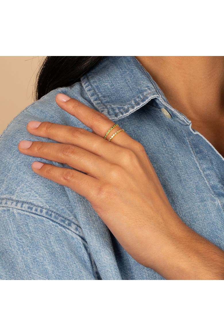 Colored Thin Bezel CZ Ring, Alternate, color, Gold