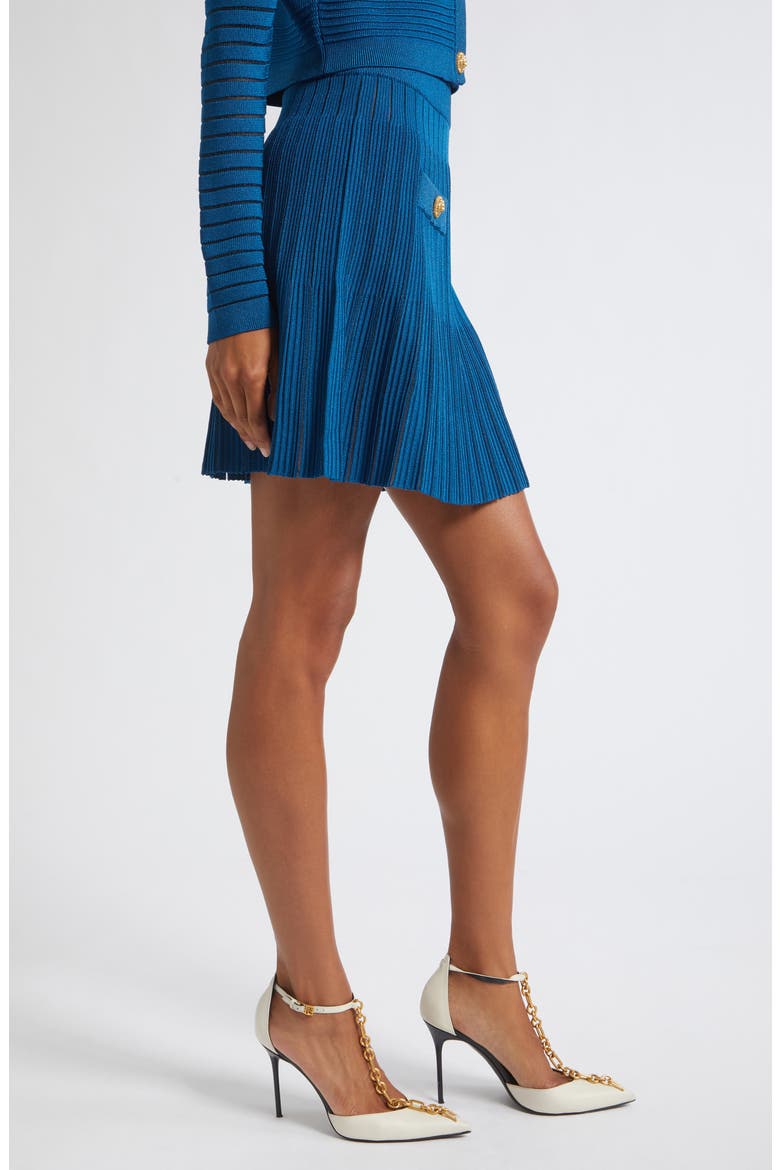 Mesh Stripe Mini Sweater Skirt, Alternate, color, 6BR NIGHT BLUE