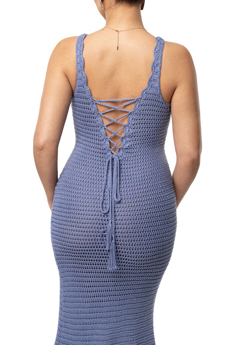 Halo Open Stitch Sleeveless Dress, Alternate, color, PURPLE