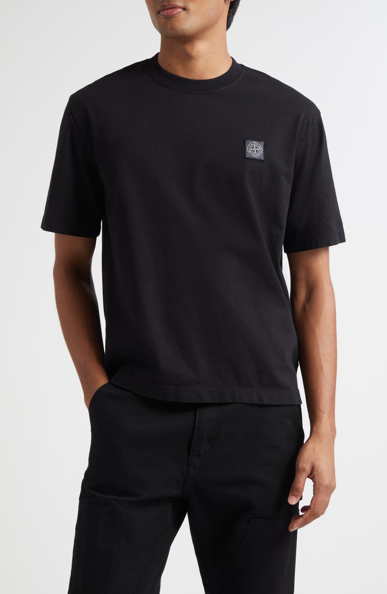 Stone Island Compass Logo Patch Short Sleeve T-Shirt, Main, color, V0029 Black