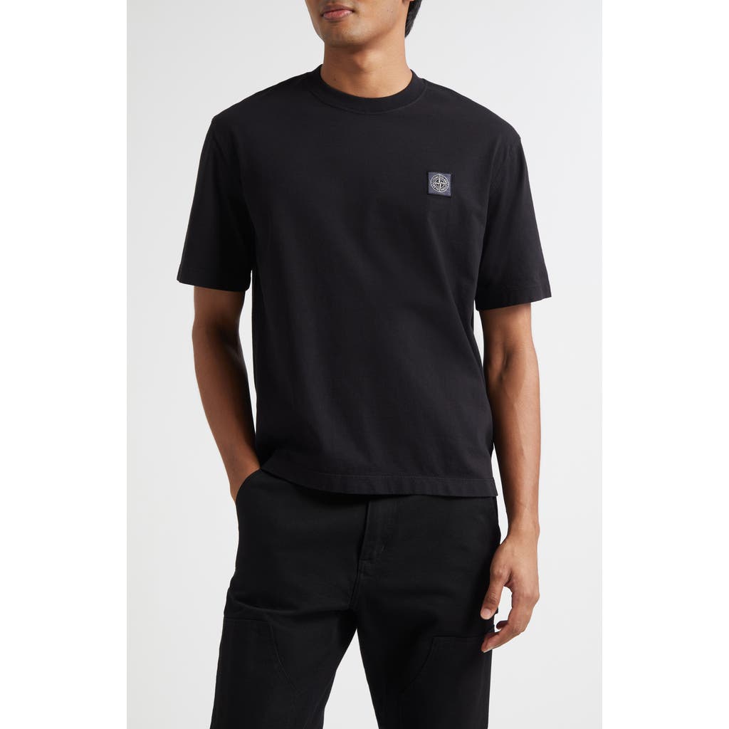 Stone Island Compass Logo Patch Short Sleeve T-Shirt in V0029 Black  product