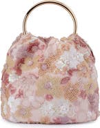 Olga Berg Alfie Floral Sequin Top Handle Bag