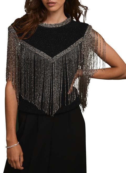 Embellished Fringe Detail Top