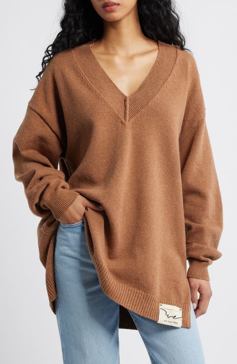 Chelsea V-Neck Tunic Sweater