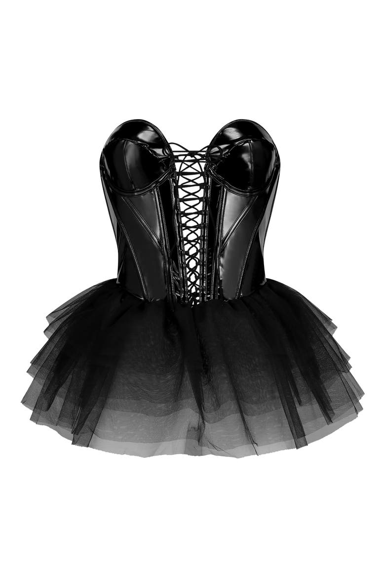 Underwire Corset Tutu, Main, color, BLACK