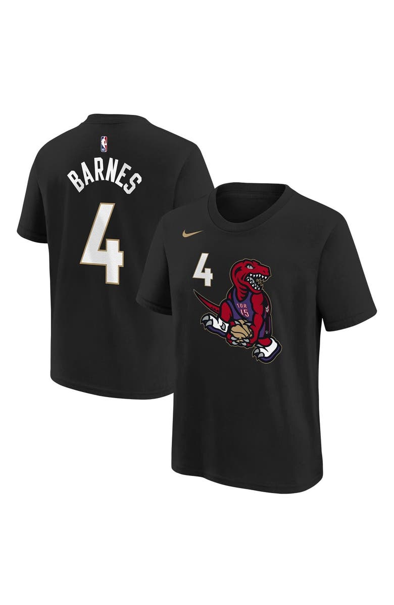 Nike Youth Nike Scottie Barnes Black Toronto Raptors 2024/25 City Edition Name & Number T-Shirt, Main, color,