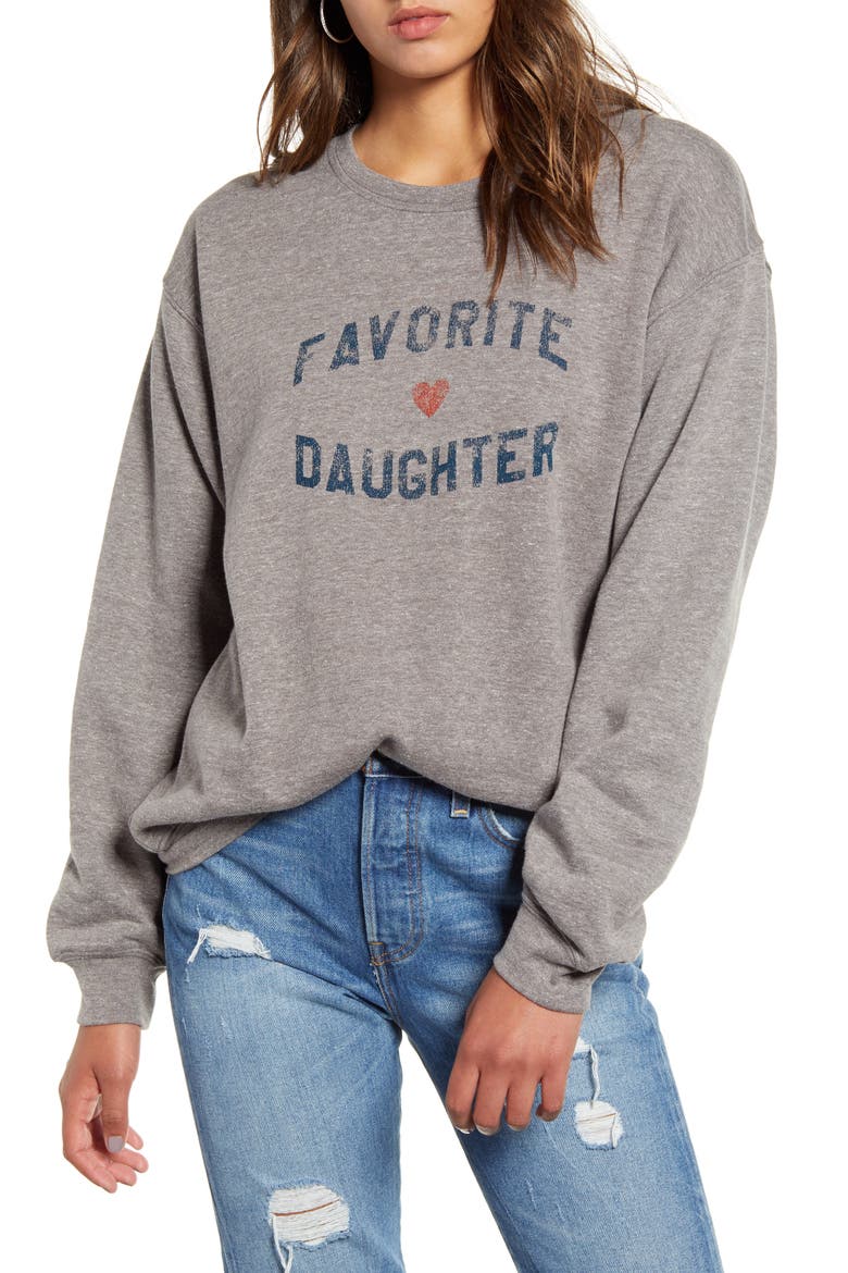 Favorite Graphic Sweatshirt, Main, color, HEATHER GREY