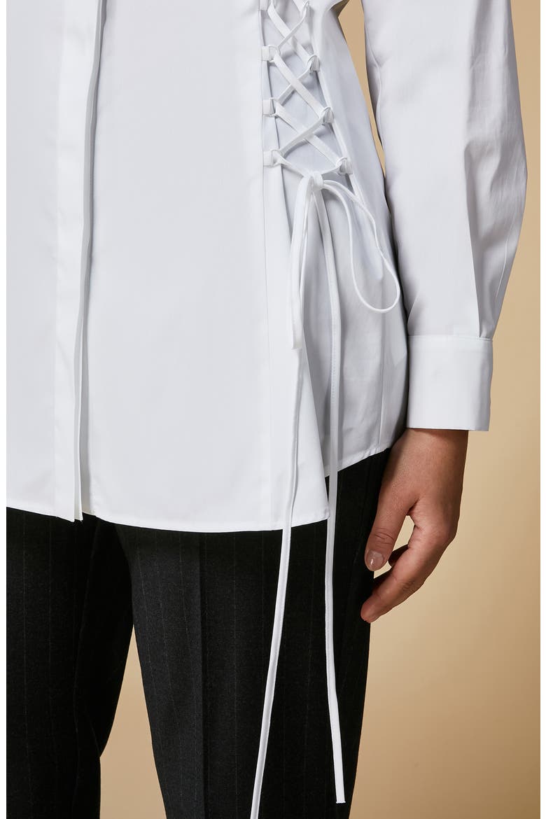 Semifitted Cotton Poplin Tunic Blouse, Alternate, color, WHITE