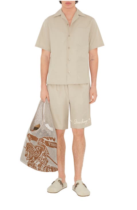 Relaxed Fit Knot Logo Cotton Poplin Shirt