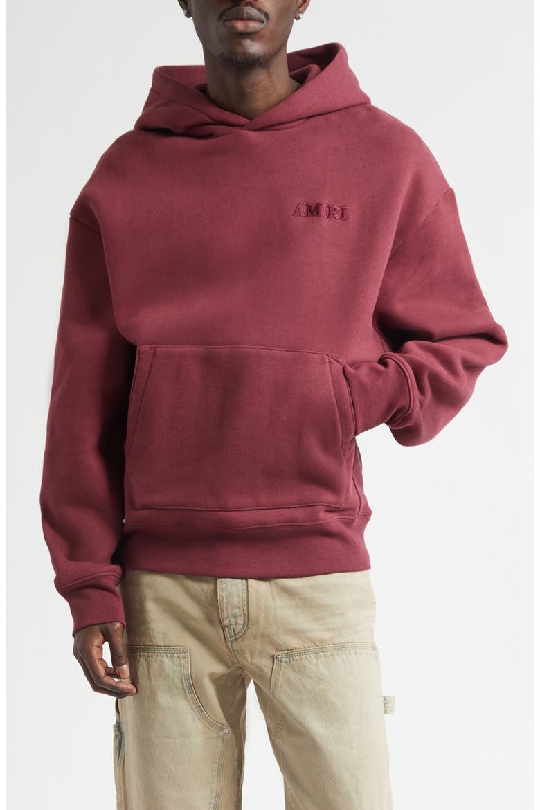 Oversize Logo Embroidered Hoodie, Main, color, AGED PORT