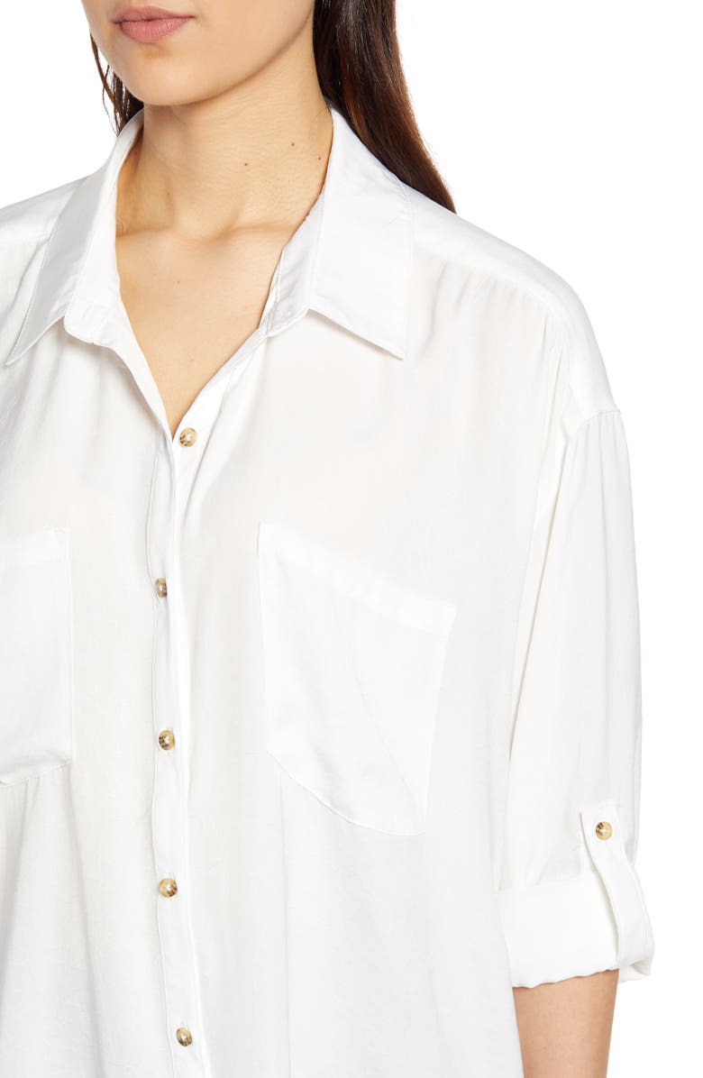 Wit & Wisdom Patch Pocket Crinkle Button-Up Shirt, Alternate, color,