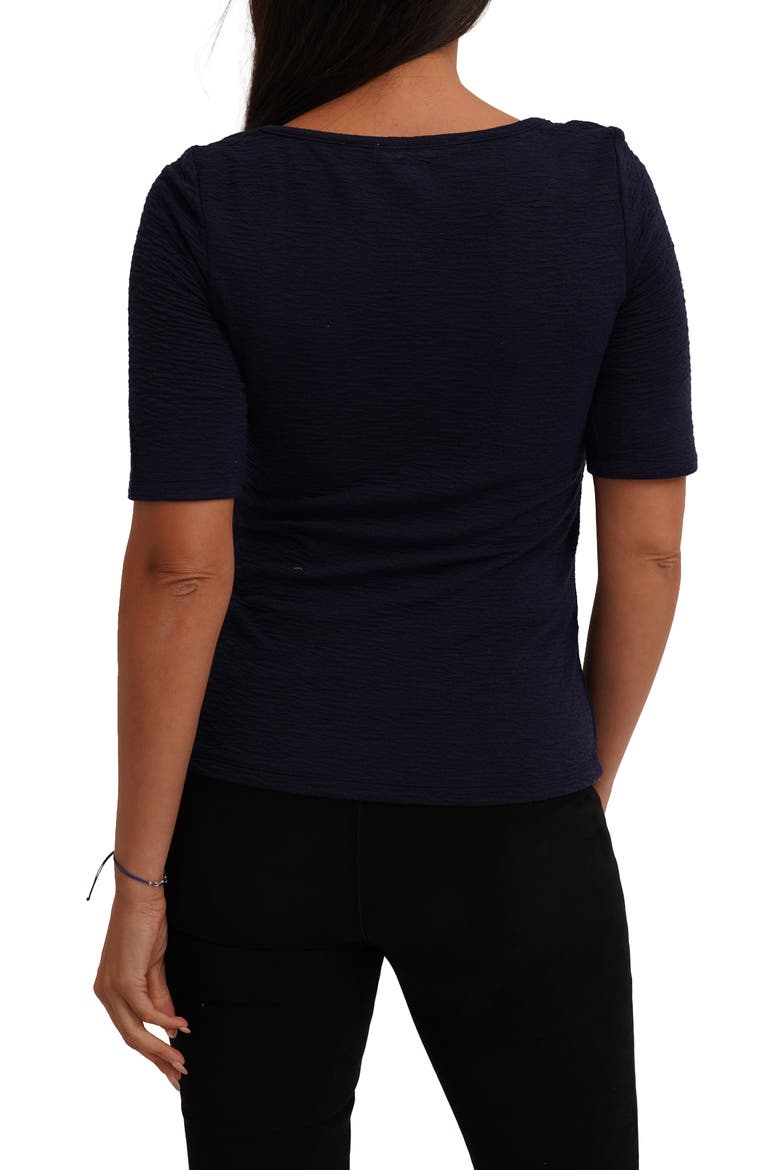 Textured Elbow Sleeve Top, Alternate, color, ECLIPSE