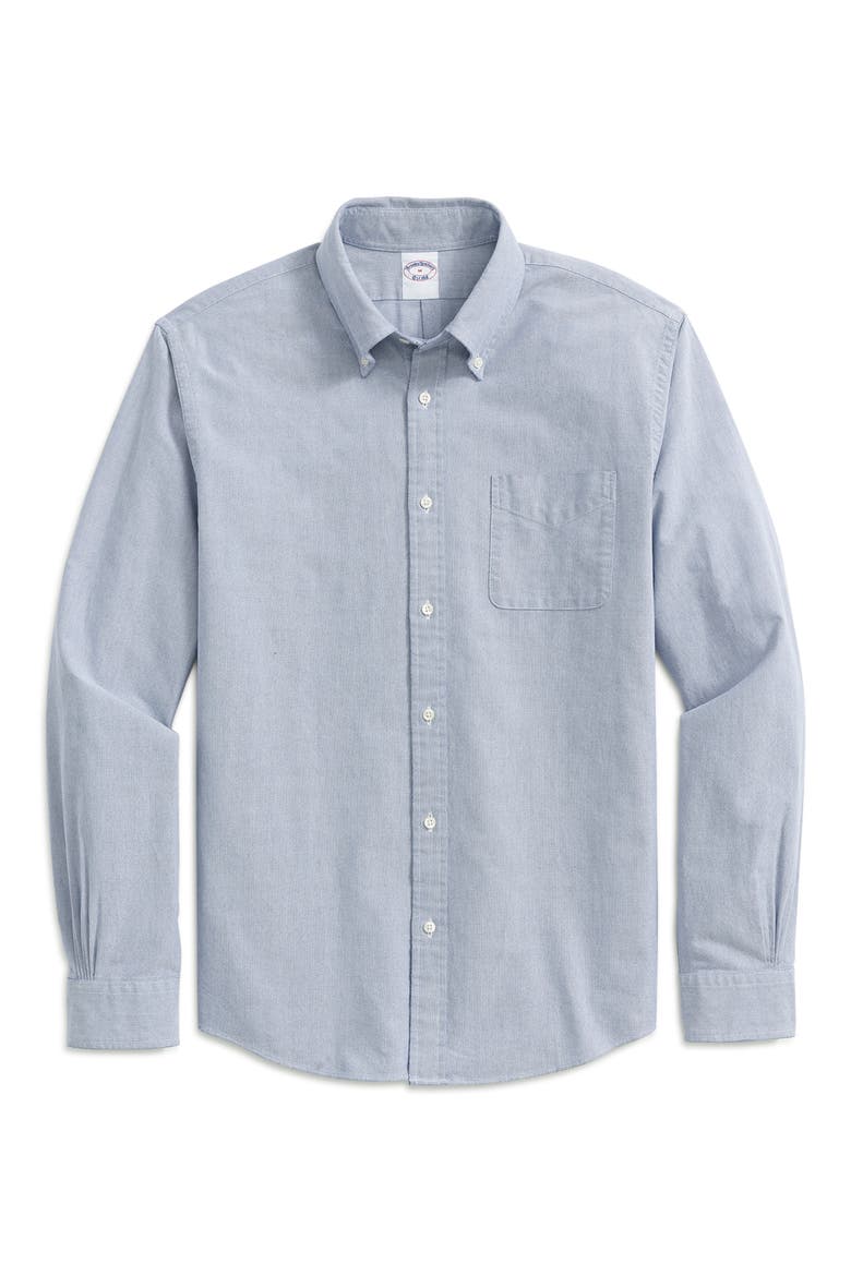 Oxford Cotton Button-Down Shirt, Main, color, SOLIDBLUE