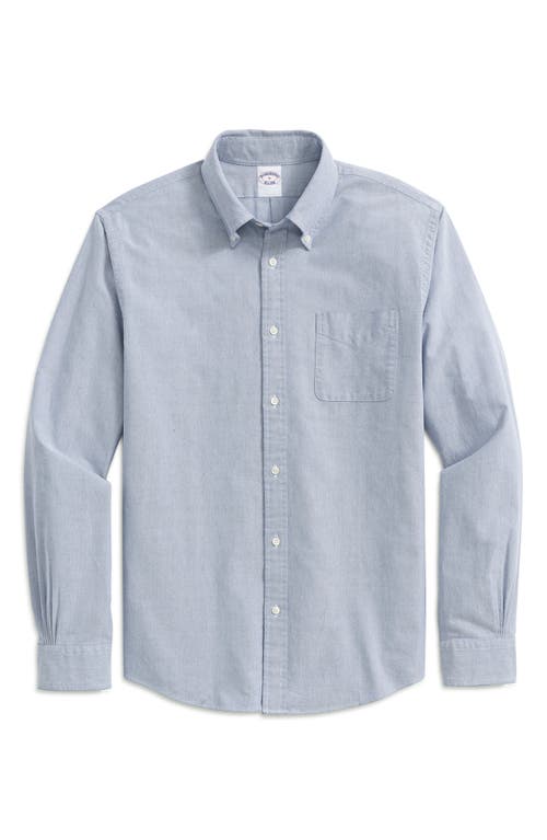 Brooks Brothers Oxford Cotton Button-Down Shirt in Solid Blue 