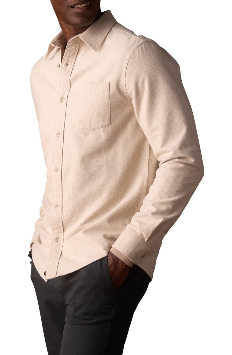 The Normal Brand Fairbanks Brushed Cotton Chamois Button-Up Shirt, Alternate, color, Fossil