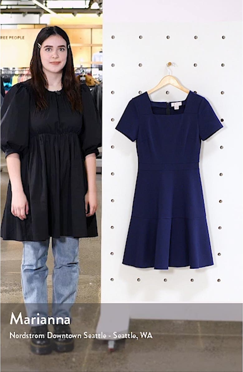 Square Neck Fit & Flare Dress, sales video thumbnail