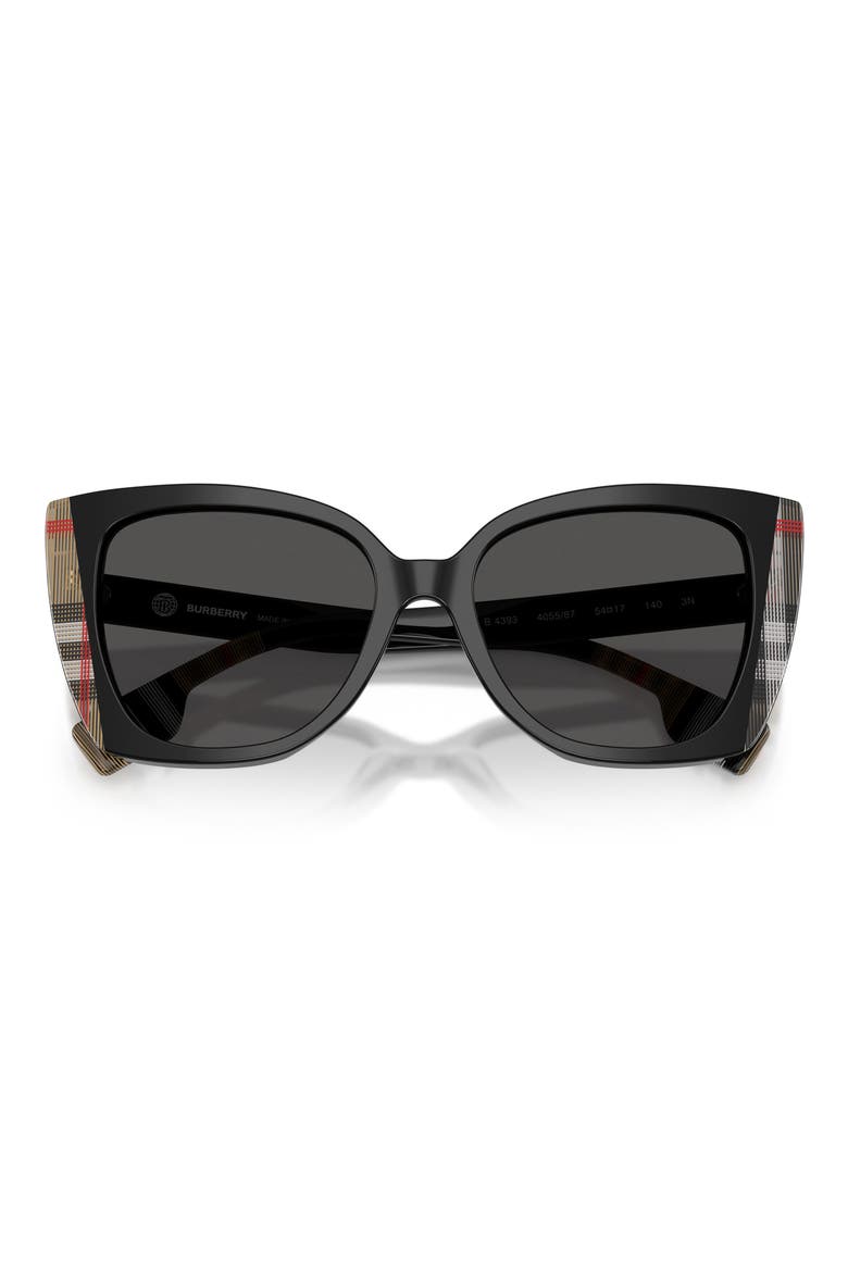 54mm Cat Eye Sunglasses, Alternate, color, BLACK/ VINTAGE CHECK/ GREY
