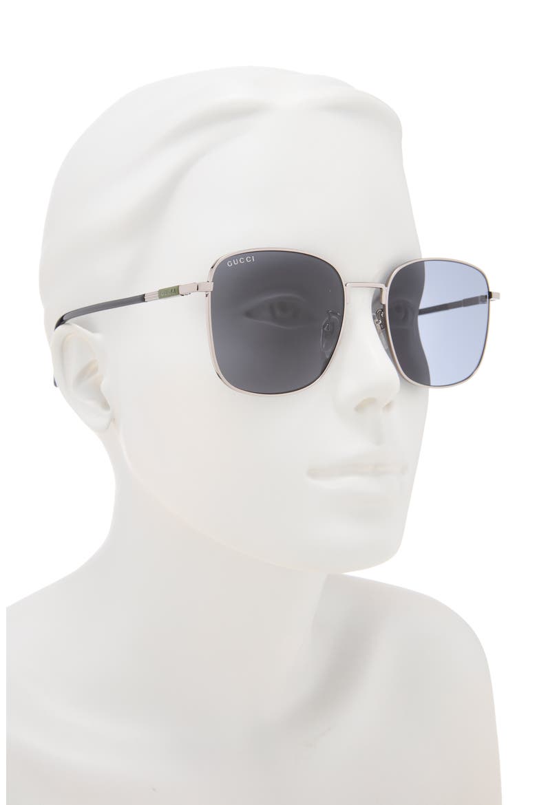 58mm Square Sunglasses, Alternate, color, RUTHENIUM BLACK GREY