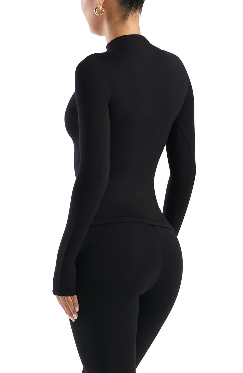 Naked Wardrobe Smooth as Butter Mock Neck Top, Alternate, color, 