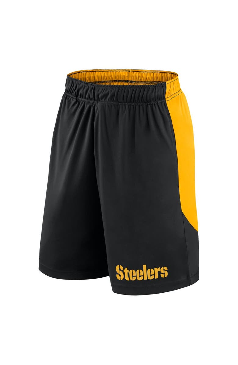 FANATICS Men's Fanatics Black/Gold Pittsburgh Steelers Big & Tall Launch Shorts, Alternate, color, 