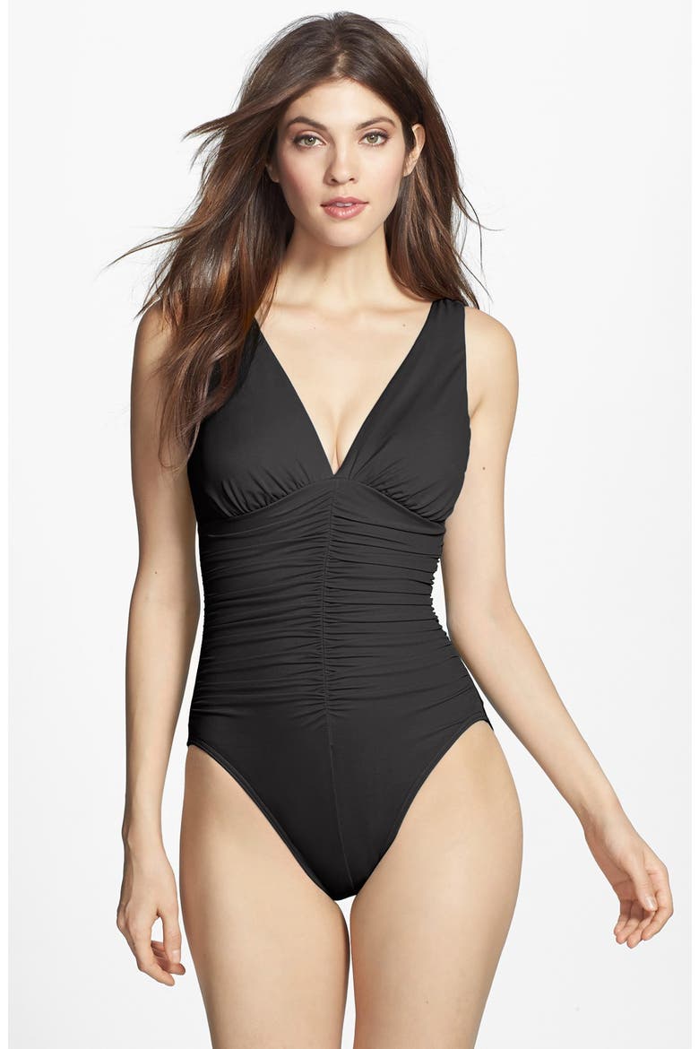 'Sonatina' One-Piece Swimsuit, Main, color, BLACK