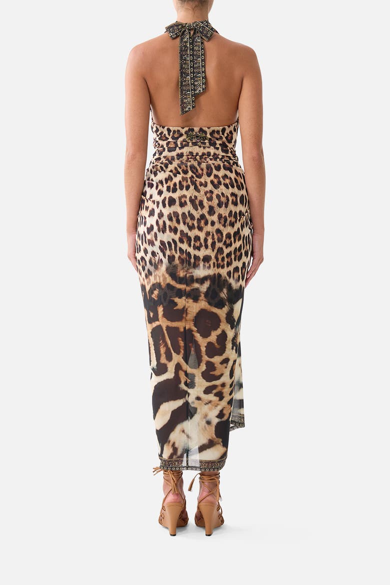 Side Twist Jersey Dress, Alternate, color, Leotigra Land